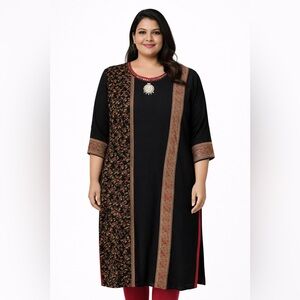 Black Printed Kurti | Festive Ethnic Wear | Indo-Western Dress